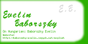 evelin baborszky business card